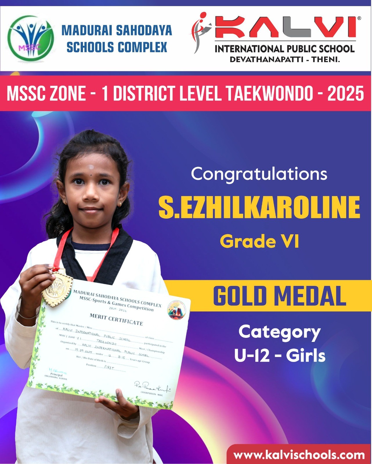 MSSC Zone – 1 District Level Taekwondo Championship 2025!