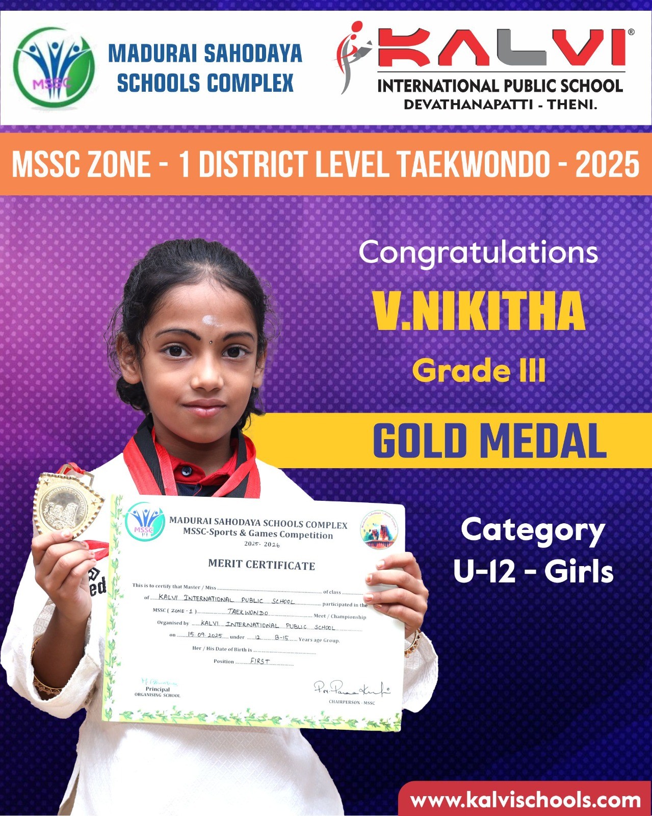 MSSC Zone – 1 District Level Taekwondo Championship 2025!