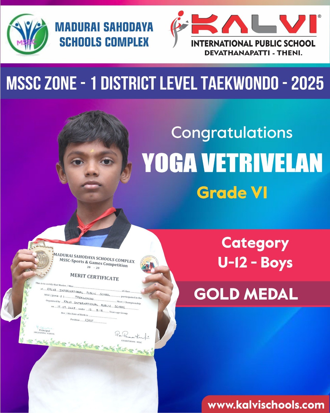 MSSC Zone – 1 District Level Taekwondo Championship 2025!
