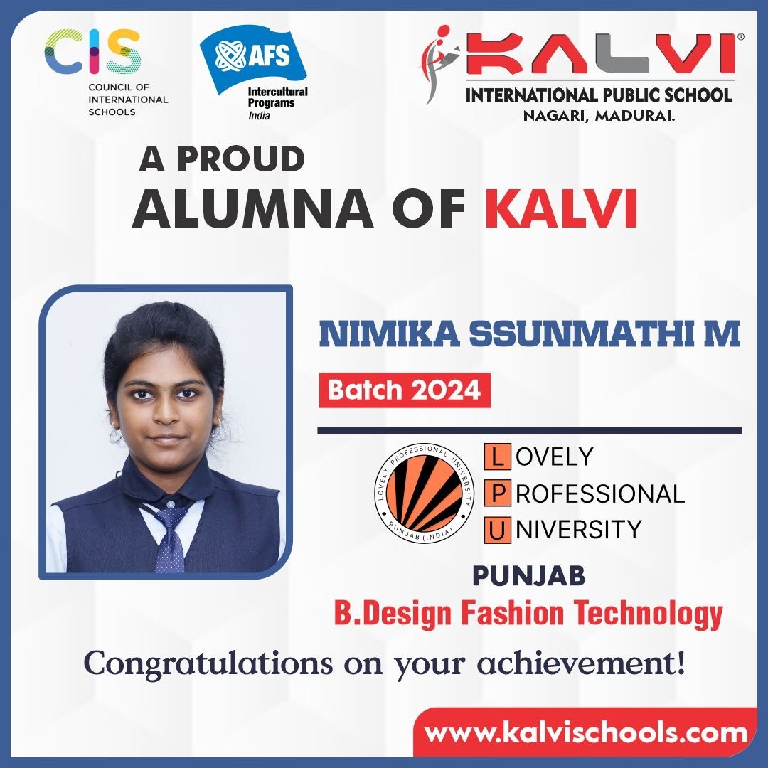ALUMNA AND ALUMNUS OF KALVI