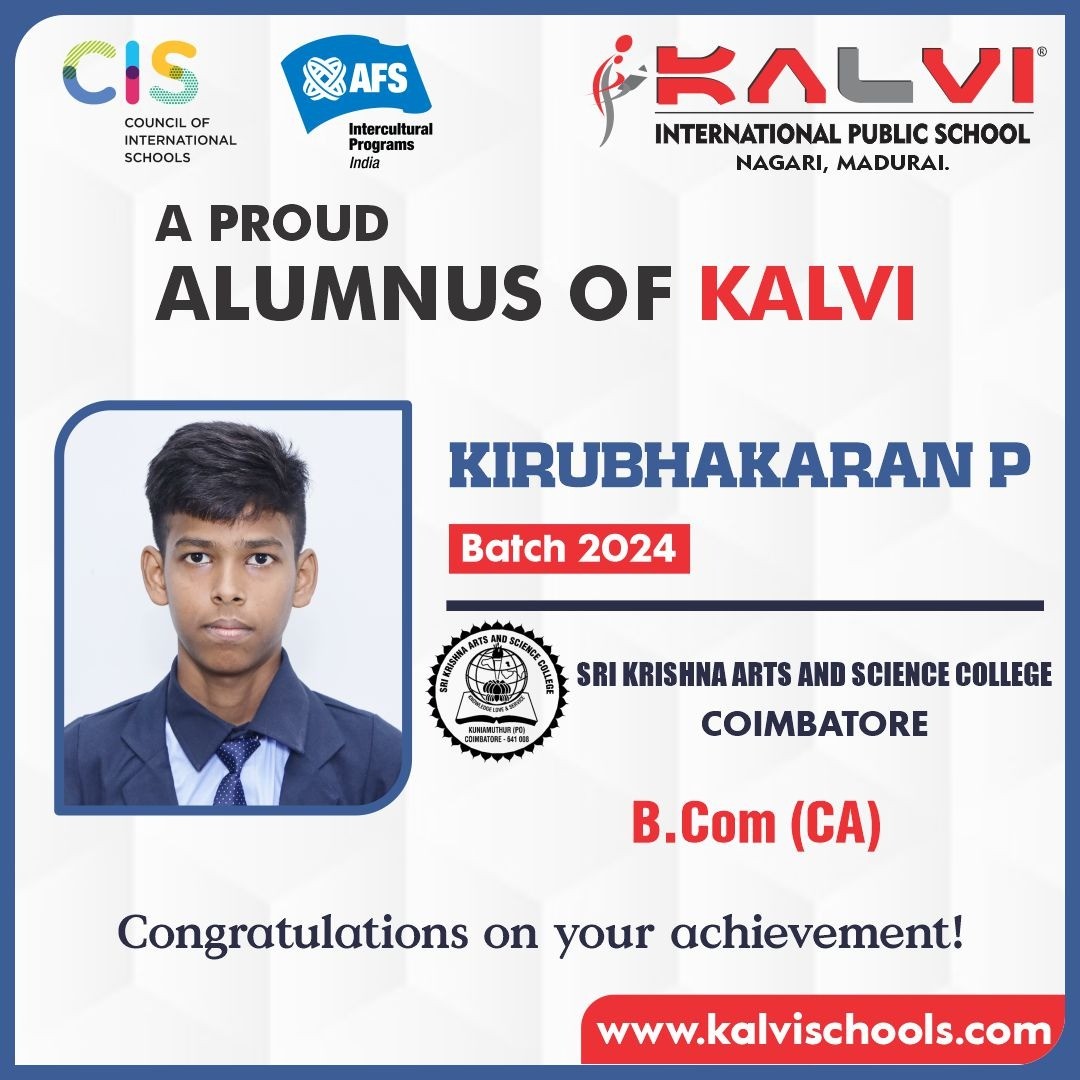 ALUMNA AND ALUMNUS OF KALVI