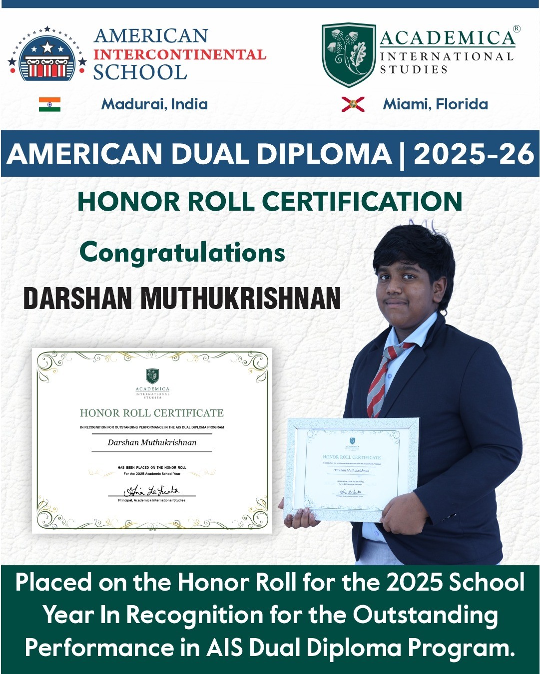 American Dual Diploma | 2025-26 - Honor Roll Celebration