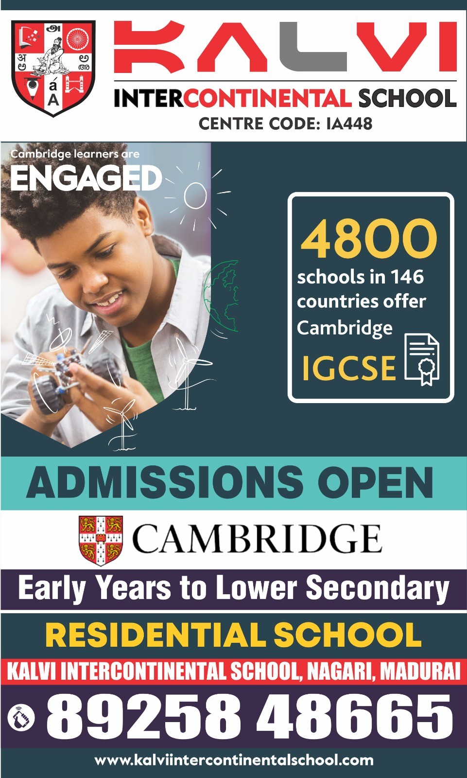 Kalvi Intercontinental School - Admissions Open