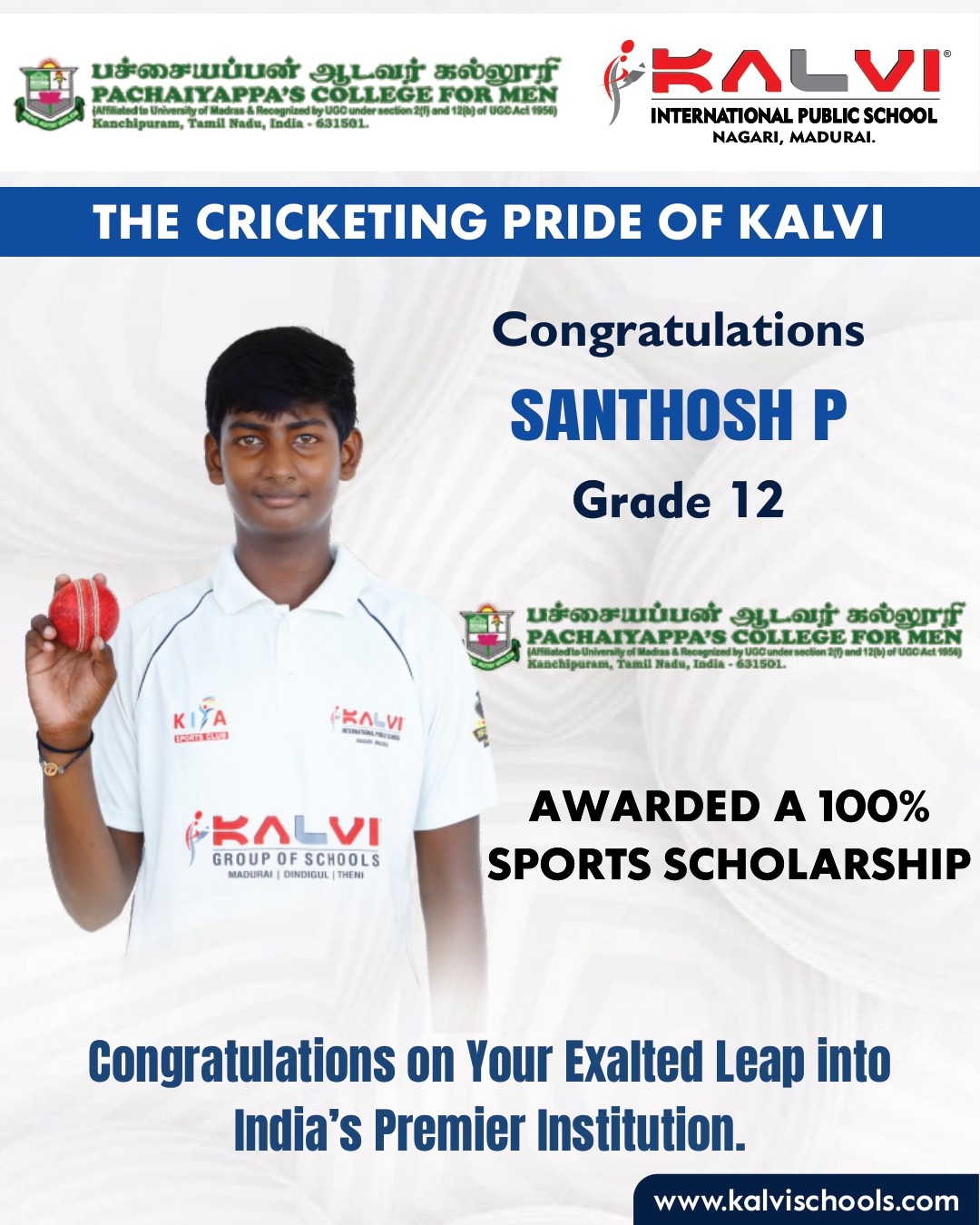 Congratulations on your Exalted leap into india's Premier Institution