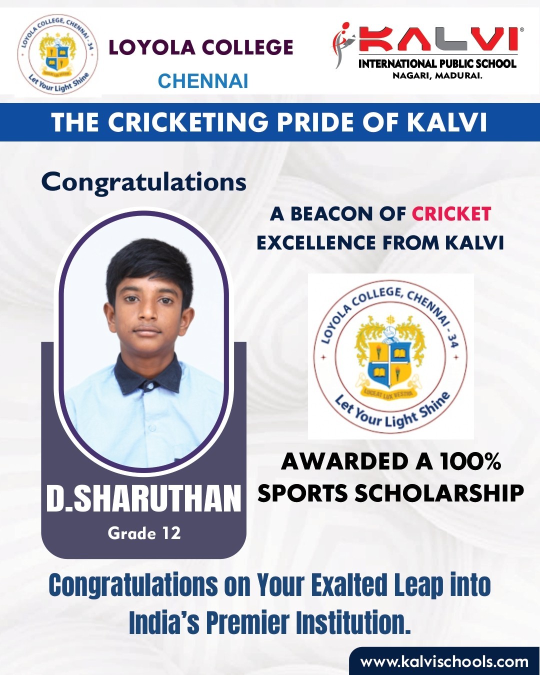 The Cricketing pride of Kalvi