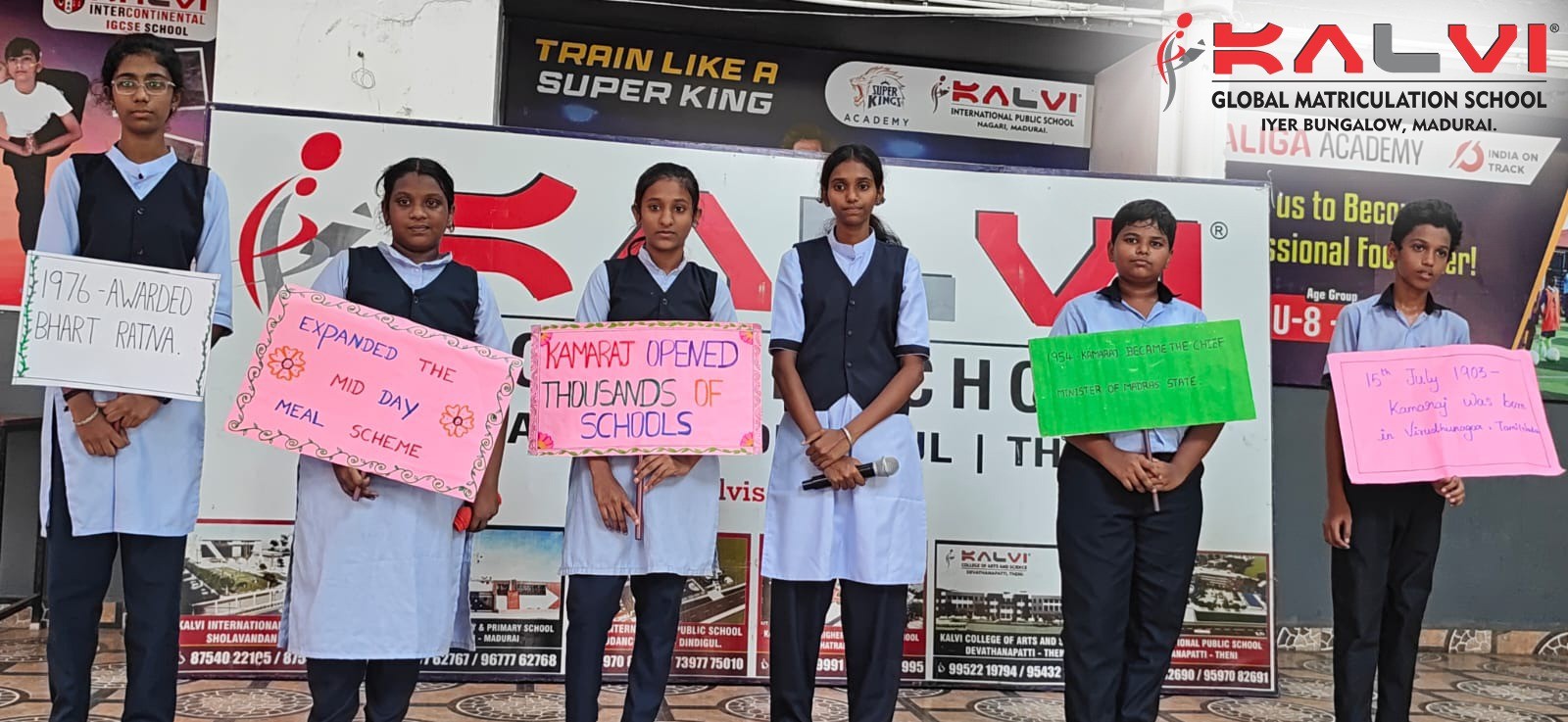 Kalvi School celebrated *Kamarajar Day* -  Kalvi Global Matriculation School, Madurai