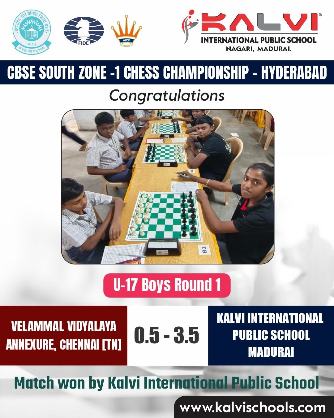 CBSE SOUTH ZONE 1 - CHESS CHAMPIONSHIP - HYDERABAD
