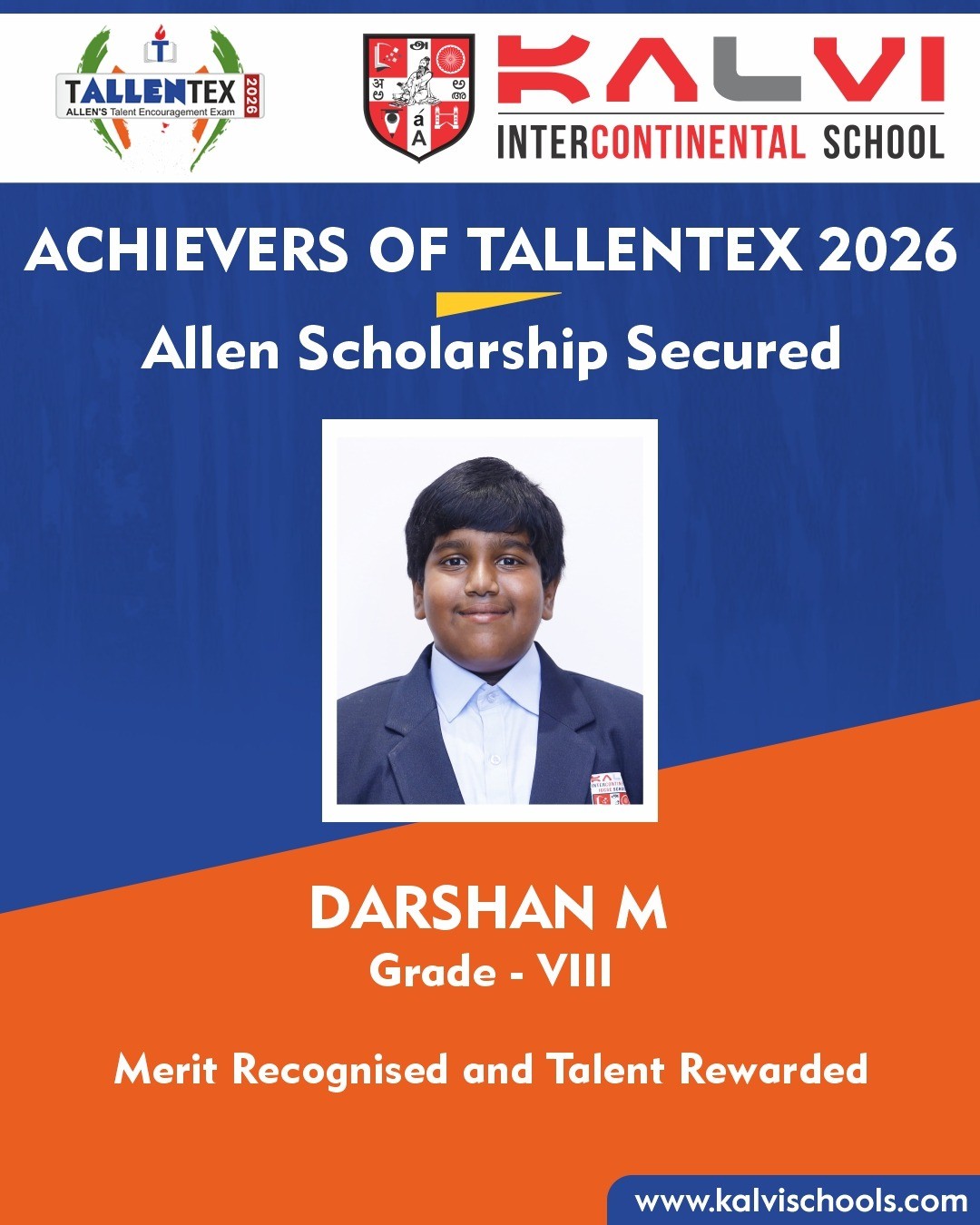 Successfully securing the ALLEN Scholarship through TALLENTEX 2026